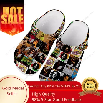 Legenda Bob Marley Reggae Rasta Home Clog Mens Women Youth Boy Girl Sandals Shoes Garden Custom Made Shoe Beach Hole Šlepetės
