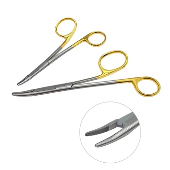 Lenkti adatų laikikliai su žirklėmis su TC pakeltu nykščio žiedu oftalmologiniai chirurginiai instrumentai