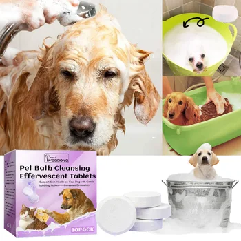 Naminių gyvūnėlių vonios valymas Putojančių tablečių šunų šampūnas Švarus ir glotnus plaukų kvapas kvapui pašalinti Produktai Namų sodas
