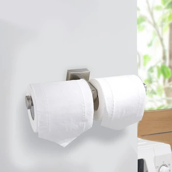 Nerūdijančio plieno tualetinio ritinio laikiklis Dvigubo žiedo tualetinio popieriaus laikiklis Sieninis vonios kambario tualetinio popieriaus lentyna