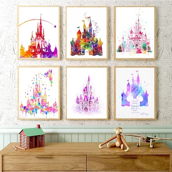 Pasidaryk pats Disney deimantų tapyba Disneilendas Princesės namas Akvarelės pilis Animacinis filmas Deimantų siuvinėjimas Kryžiaus dygsnio rinkinys Namų dekoras