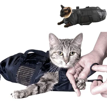 Pet Supply Kačių priežiūros maudymosi maišeliai su snukiu nagų kirpimui Nagų kirpimo tyrimas Injekcinis antiscratch įkandimo maišelis
