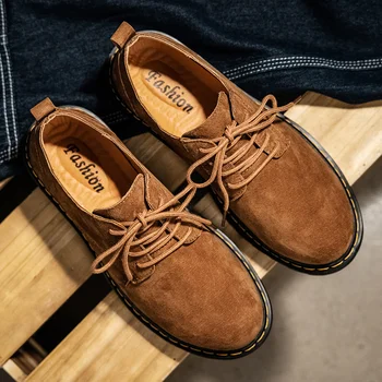 Plius dydis 38-48 Oksfordo vyriški batai PU zomšos odos pavasario rudens laisvalaikio vyrų odiniai batai vyriški suknelės batai