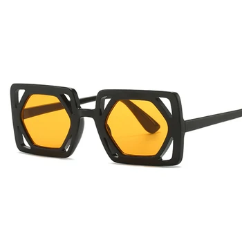 Prekės ženklo dizainerio kvadratas Tuščiaviduriai akiniai nuo saulės Moterys Vyrams 2023 Populiarūs akiniai nuo saulės Mada Vintage Punk Hip Hop Prabangūs atspalviai UV400