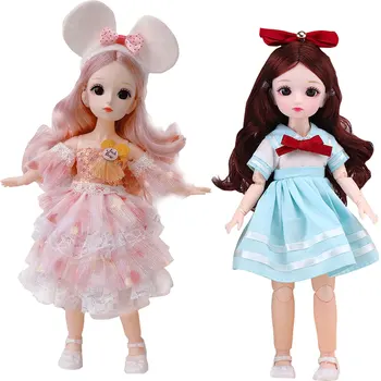 Princesė 1/6 bjd lėlės mergaitėms Lėlė su vyriais 30cm su drabužiais Blondinė Mielos akys Artikuliuoti žaislai vaikams Pasipuošti Žaidimo dovanų žaislas