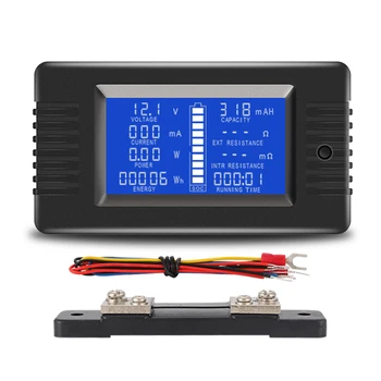 PZEM015 skaitmeninė nuolatinė srovė 0-200V įtampos srovė su 50A šunto automobilio akumuliatoriaus testerio įtampos matuoklio monitoriumi 12V 24V 48V