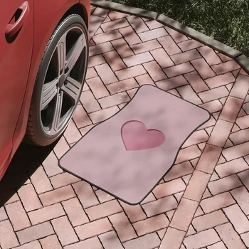 Raižytas rožinės širdies automobilio grindų kilimėlis,estetinės širdies automobilių kilimėliai,mielas mergaitiškas automobilio dekoras,tekstūruotas automobilio sėdynės užvalkalas,automobilių aksesuarai moterims