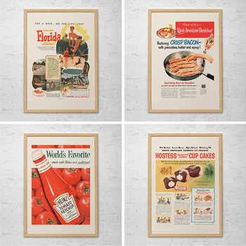 Senoviniai plakatai-Kanados reklama-Senoviniai viduramžių drobės paveikslai, aukštos kokybės reprodukcijos, baro plakatai 1950-ieji