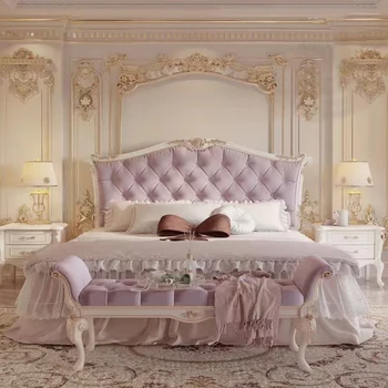 Spalvingi lovų pagrindai Europos prabangių lentynų platforma Modernus dvigulės lovos rėmas Medinis saugus dizainas Letto Matrimoniale namų baldai