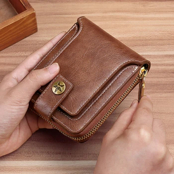 Vintage Small Men's Wallet Pu Leather Short Rankse Men Hasp Zipper Clutch Solid Porte Feuille Hommes Porte Monnaie Homme