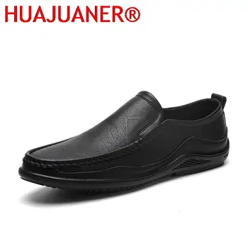 Vintažiniai vyriški loaferiai Odiniai vairavimo batai Vyriški laisvalaikio batai Vyrai slysta ant juodų verslo butų Vyriški patogūs batai mokasinai
