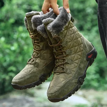Vyrų žieminiai kariniai batai Lauko aksomas Patogus darbas Alpinizmas Sniego batai Mada Kelionės Laisvalaikio medvilniniai batai