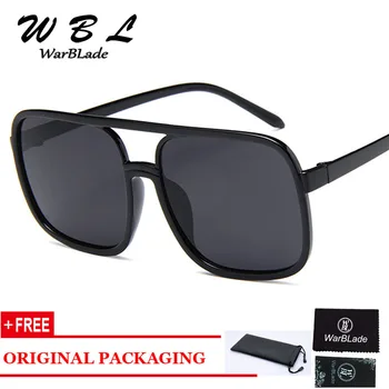 WarBLade 2018 Nauji negabaritiniai retro kvadratiniai akiniai nuo saulės UV400 akiniai nuo saulės Moterys Vyrai Prabangus prekės ženklas Dizaineris Saulės akiniai Famale