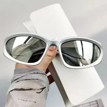 Y2K Sports Punk akiniai nuo saulės Moterys Vyrai 2023 Prabangus prekės ženklas Dizaineris Kvadratiniai akiniai nuo saulės UV400 spalvingi veidrodiniai mados akiniai