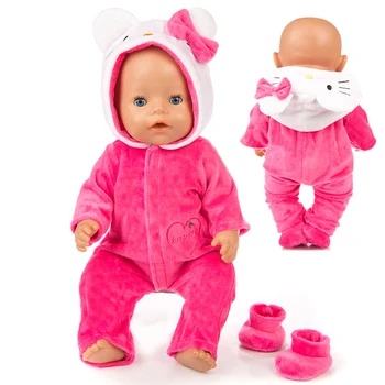 Šilti romperiai Kombinezonai+Batai Tinka 17 colių 43cm Baby Doll Ką tik gimę lėlių drabužiai